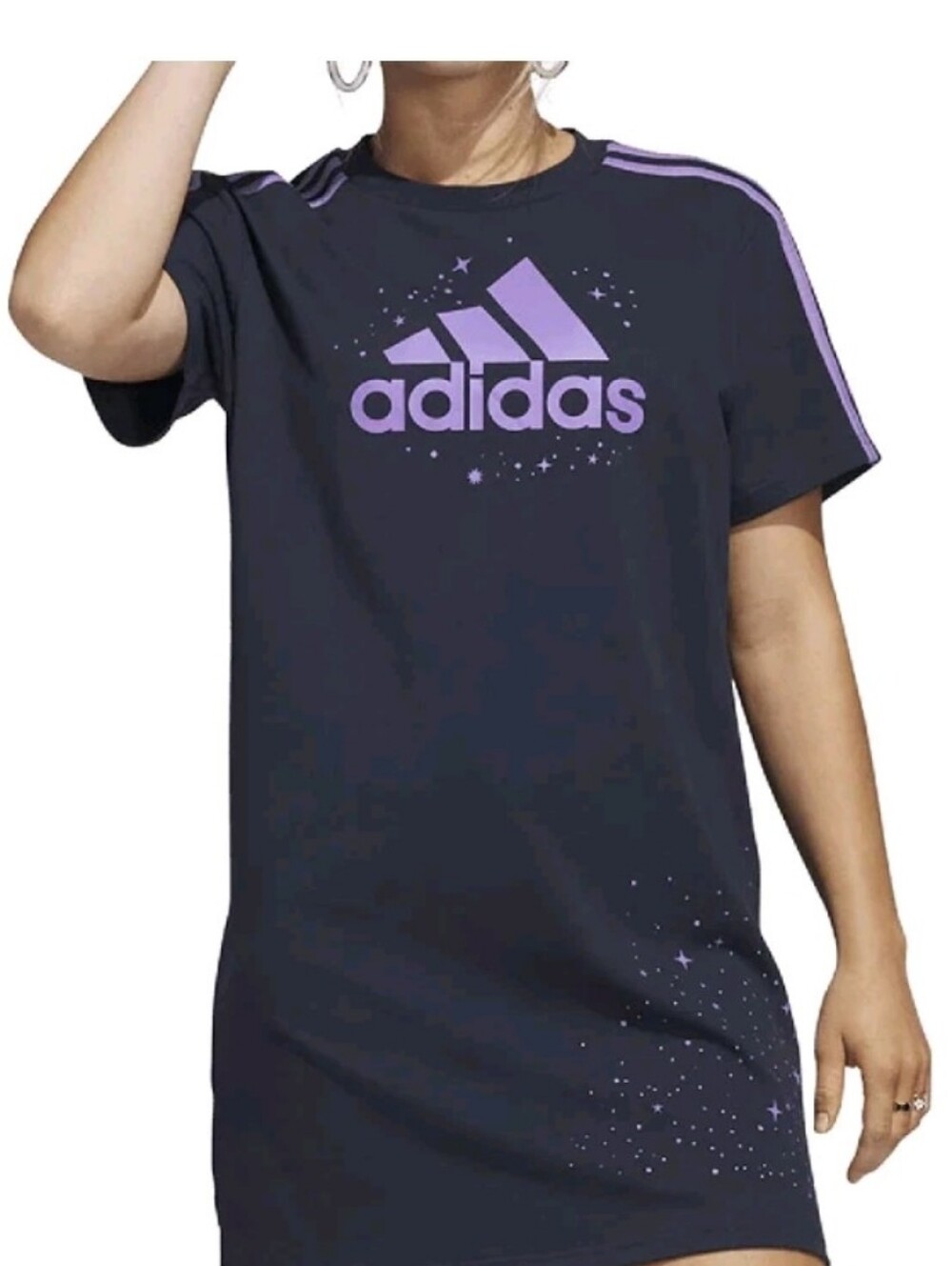 adidas Women's Celestial Navy/Violet T-Shirt Dress Size XL